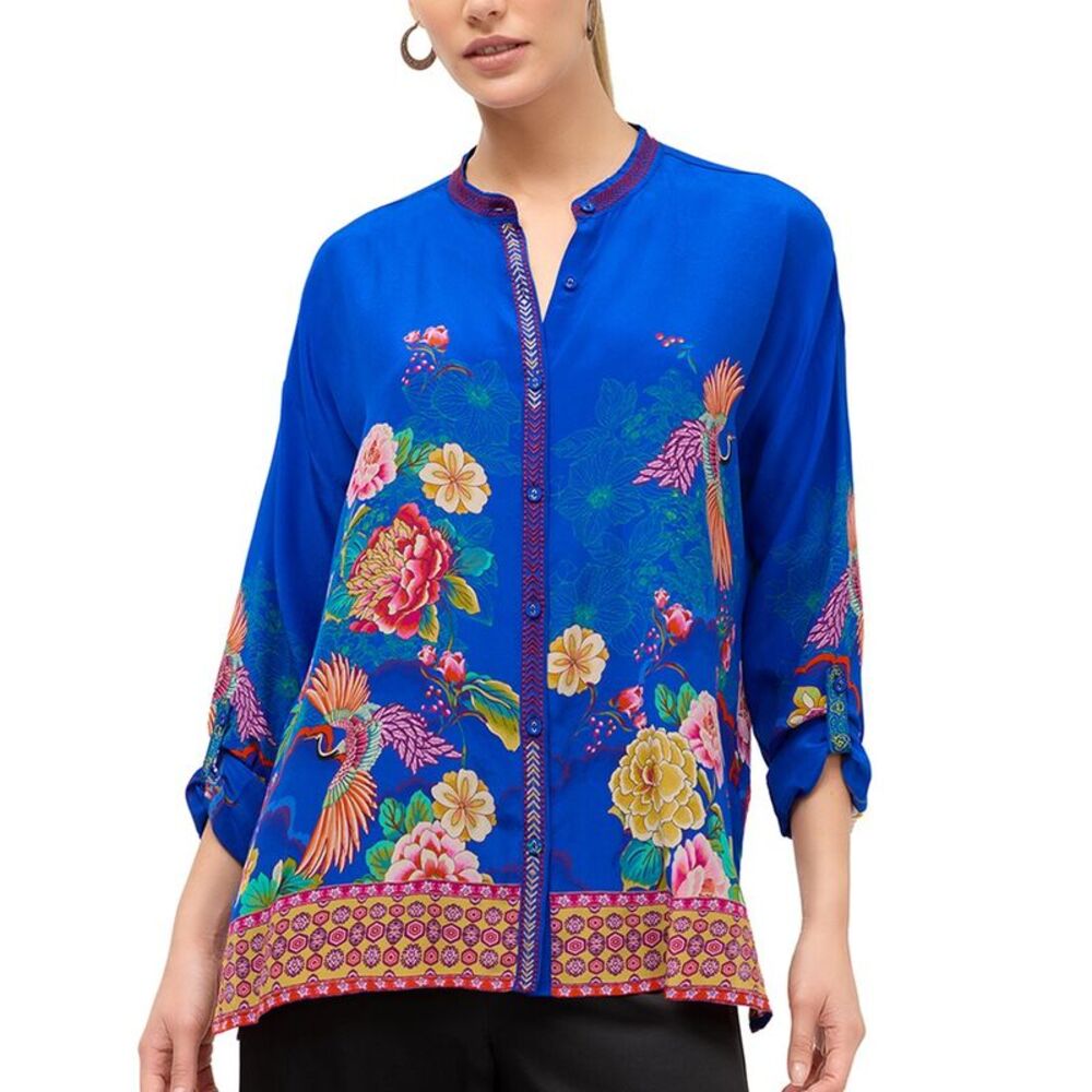 Johnny Was Womens  Audrey Silk Shirt